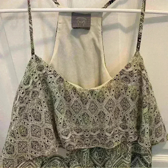 Vanessa Virginia Anthropology Tiered Maxi Dress size 10 Black White - Picture 1 of 7